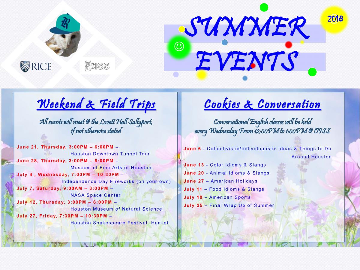 Summer Events 2018